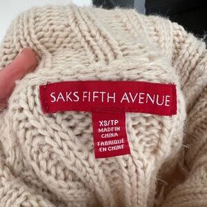 Saks Fifth Avenue Cream Cable Knit Turtleneck